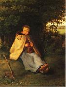 Jean Francois Millet Woman Knitting oil painting artist